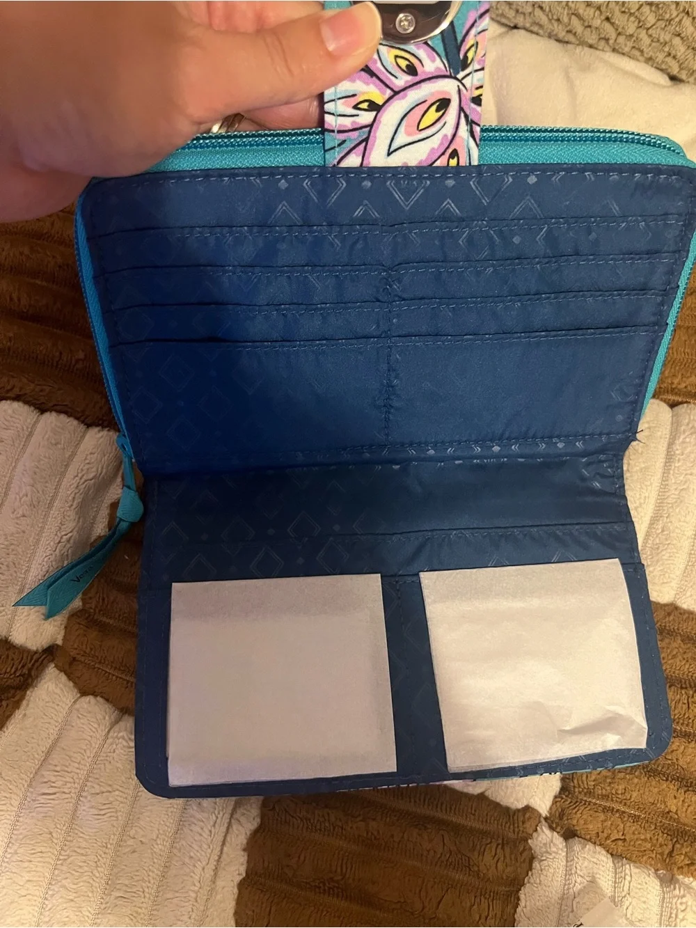Vera Bradley RFID Turnlock Wallet in Peacock Garden NWTS!